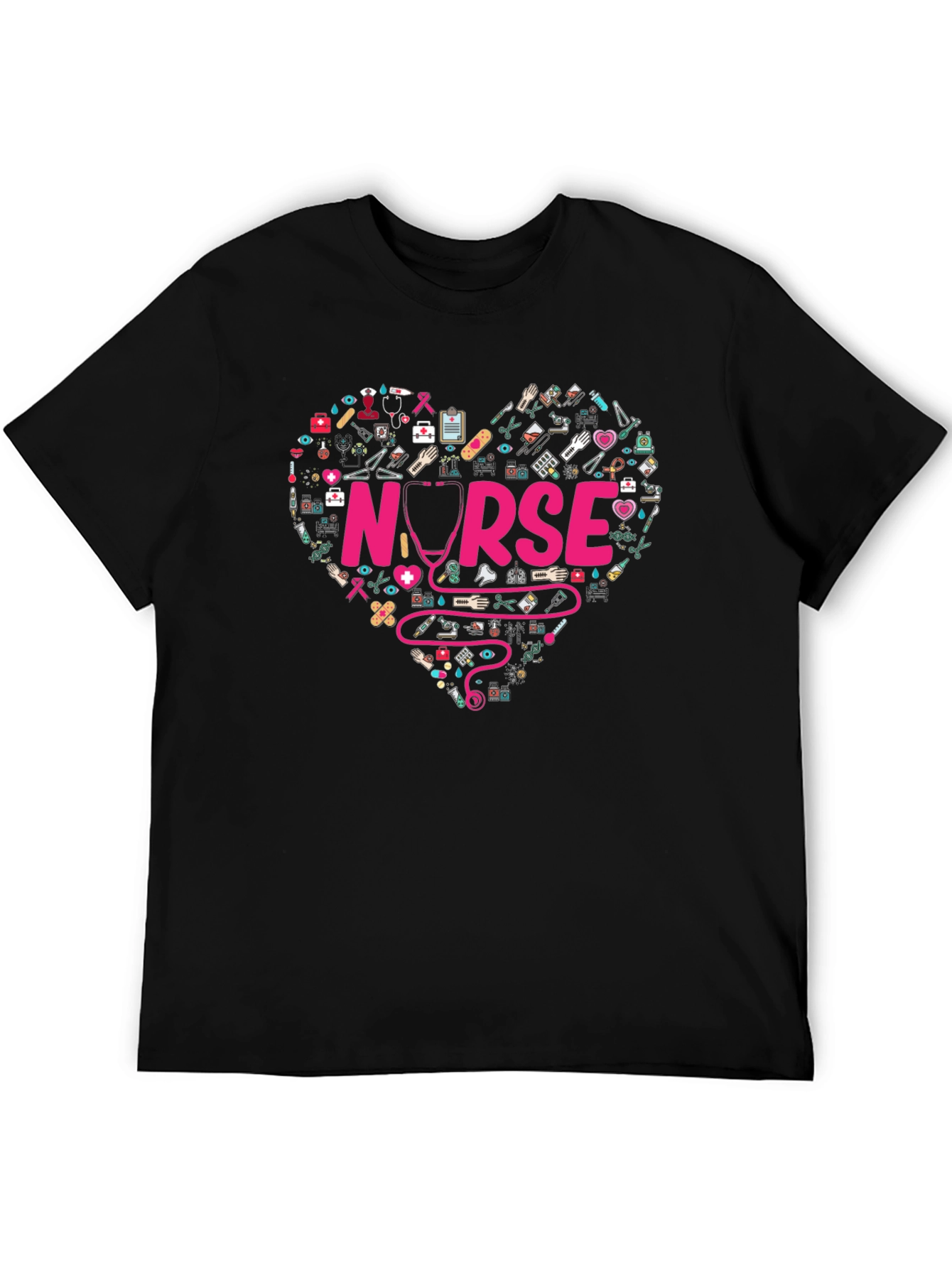 Nurse Heart Graphic T-Shirt - Medical Professional Apparel