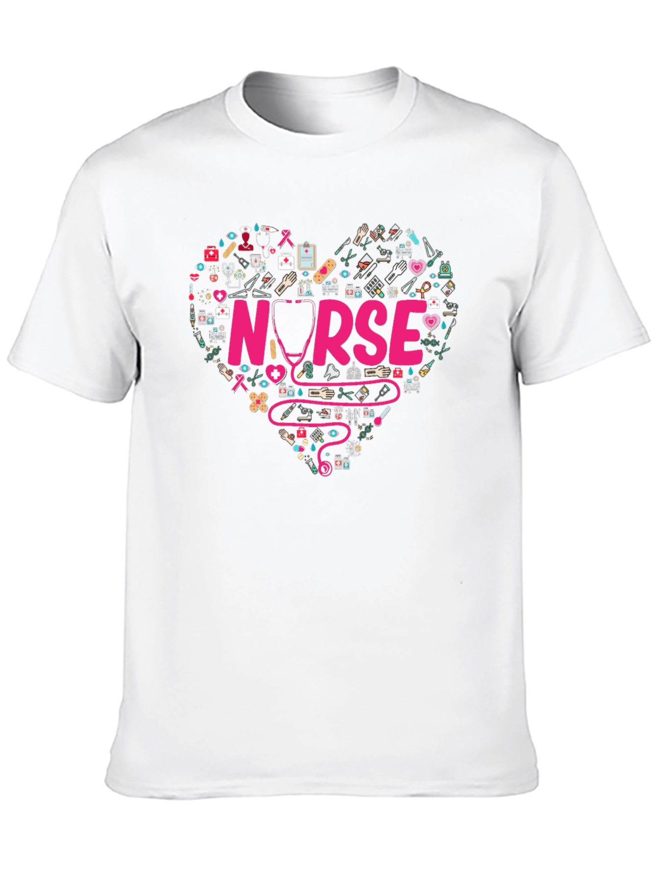 Nurse Heart Graphic T-Shirt - Medical Professional Apparel