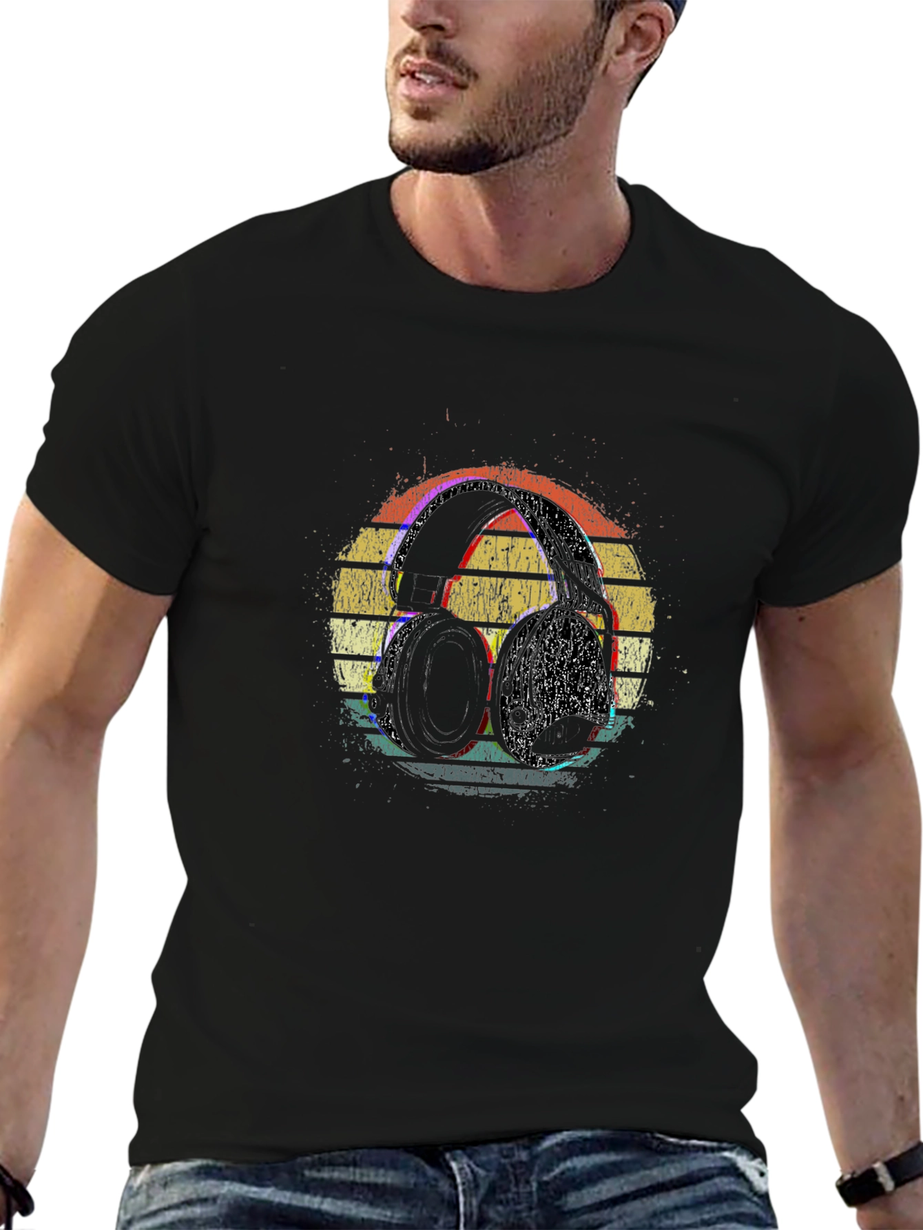 Retro Headphones Graphic T-Shirt