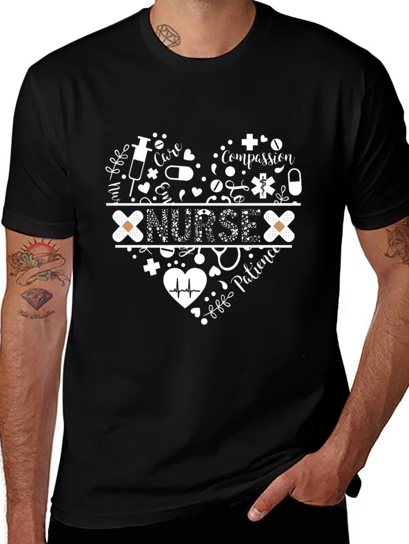 Nurse Heart T-Shirt: Care Compassion Patience