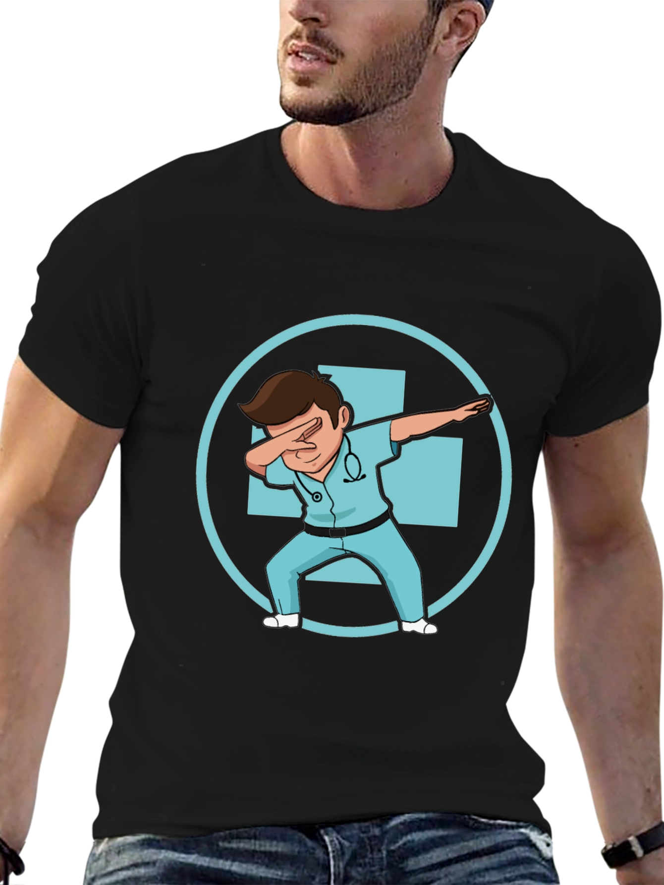 Dabbing Doctor Graphic Tee - Black Cotton T-Shirt