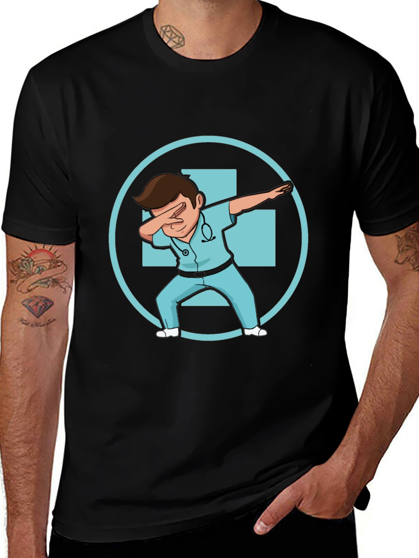 Dabbing Doctor Graphic Tee - Black Cotton T-Shirt