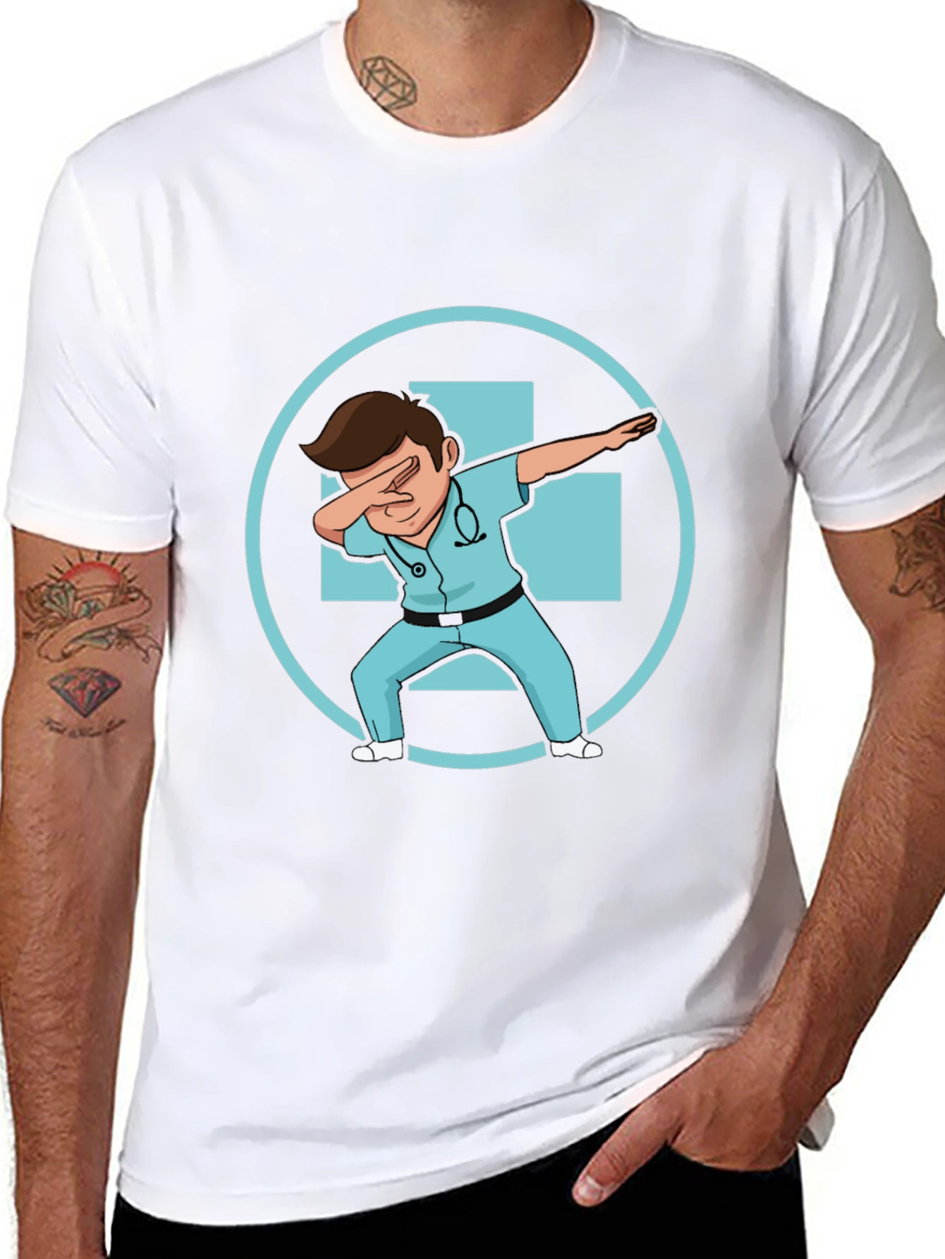 Dabbing Doctor Graphic Tee - Black Cotton T-Shirt