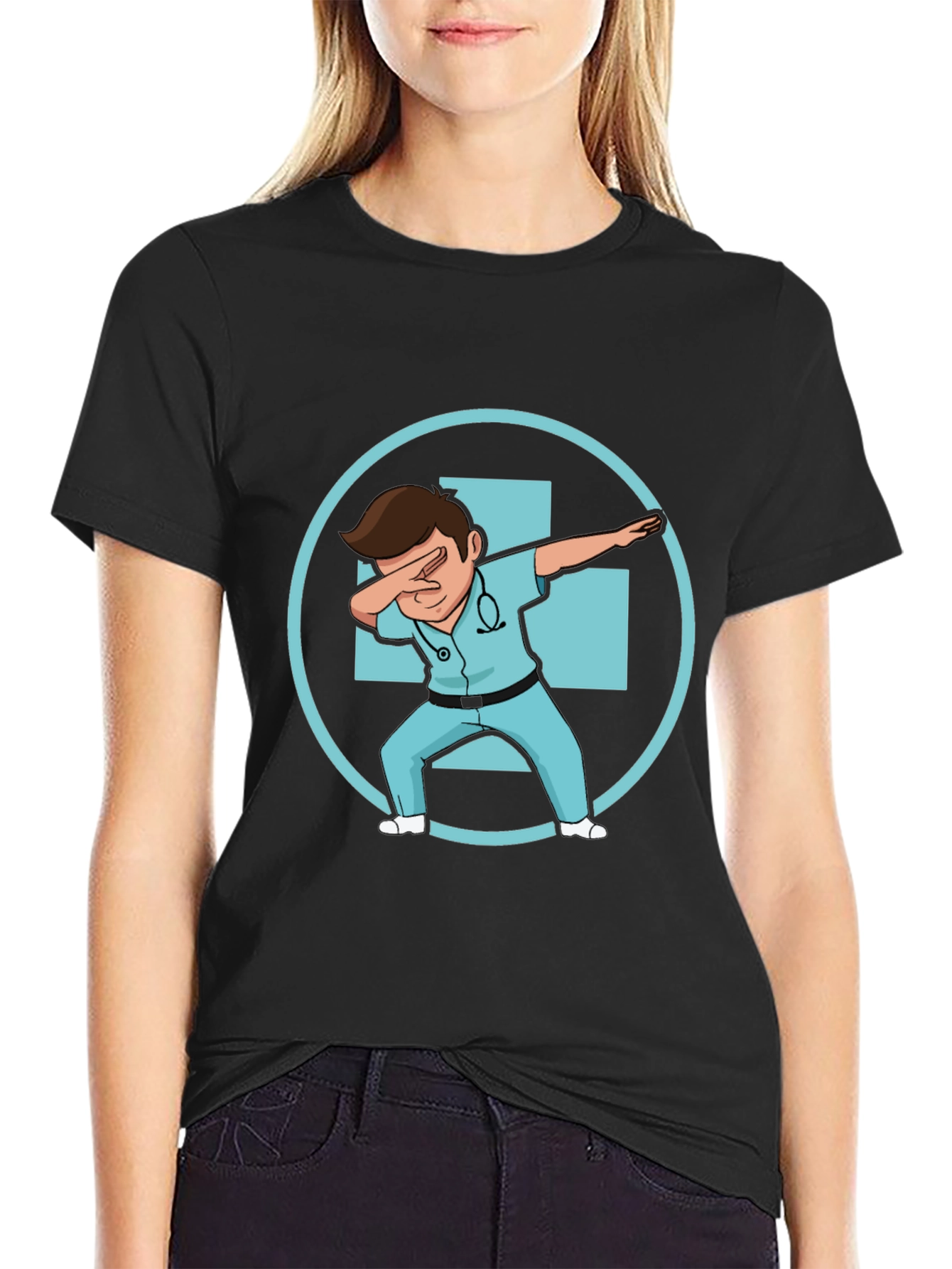Dabbing Doctor Graphic Tee - Black Cotton T-Shirt