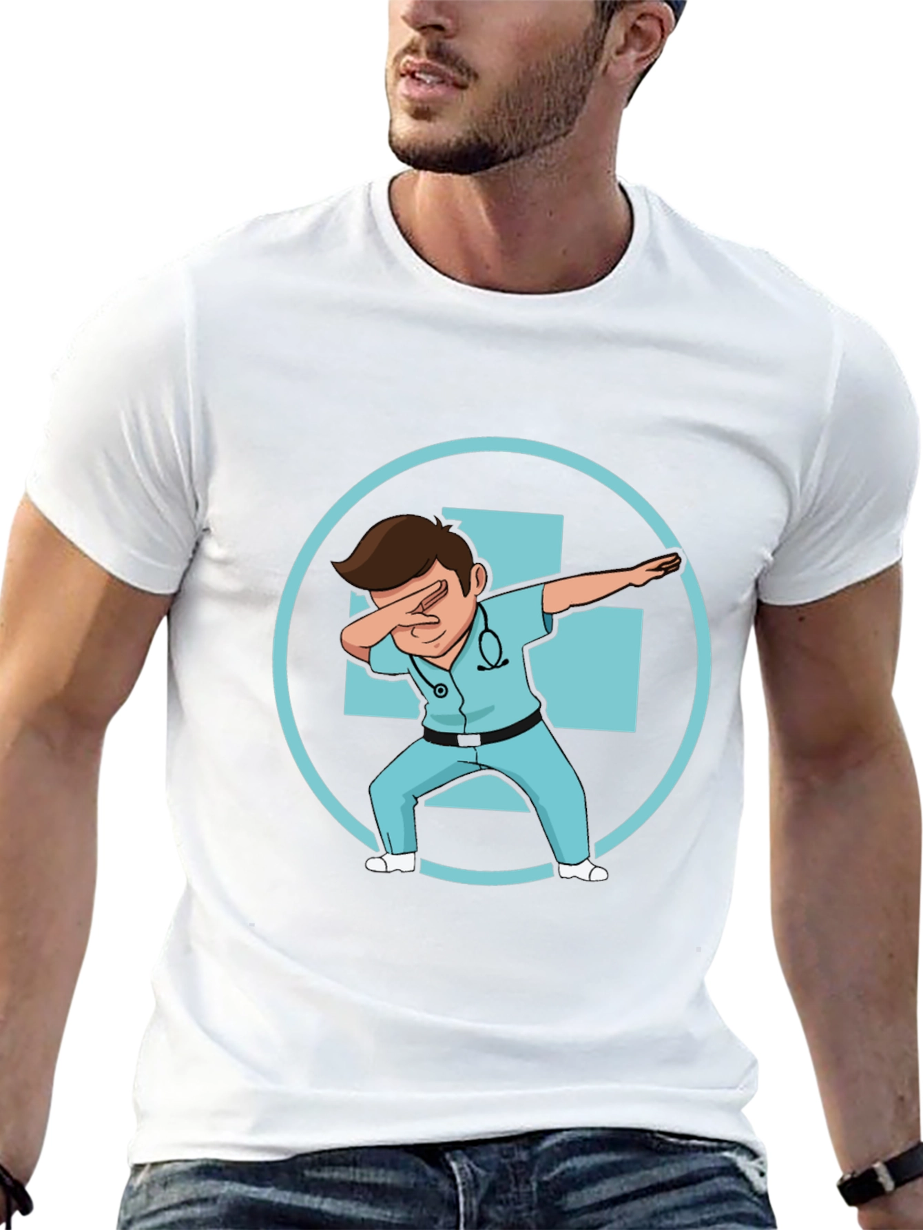 Dabbing Doctor Graphic Tee - Black Cotton T-Shirt