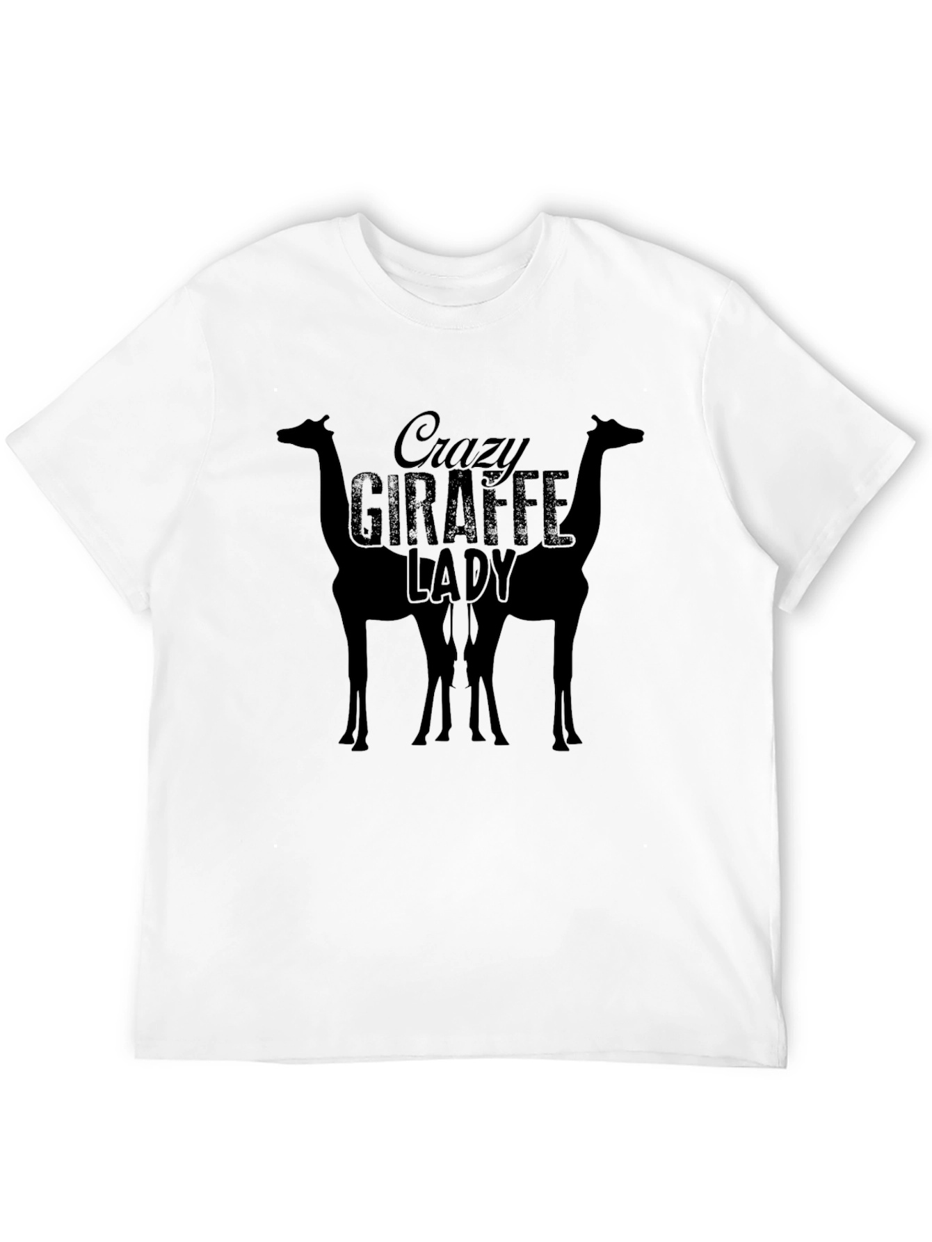 Crazy Giraffe Lady T-Shirt - Unisex Crew Neck