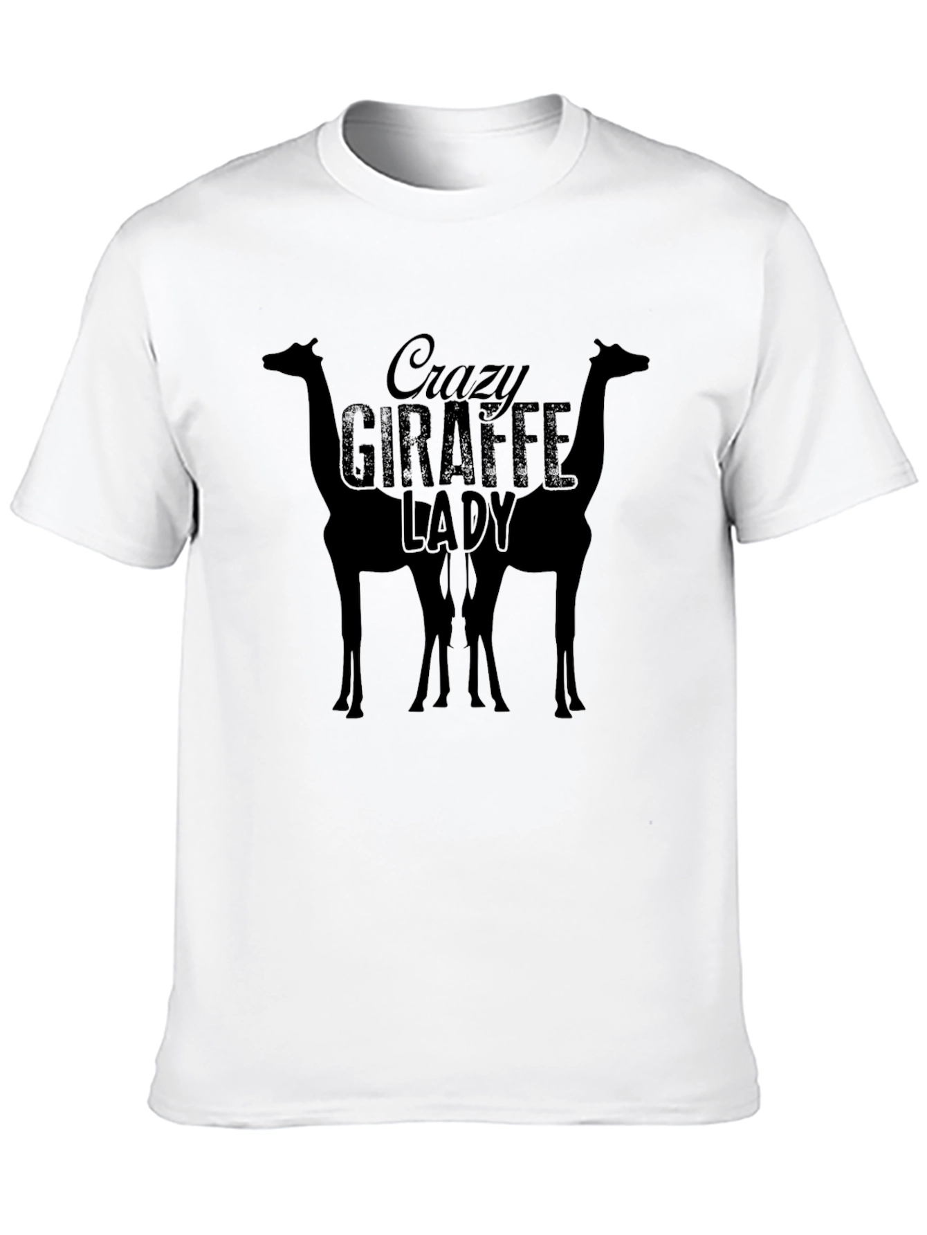 Crazy Giraffe Lady T-Shirt - Unisex Crew Neck