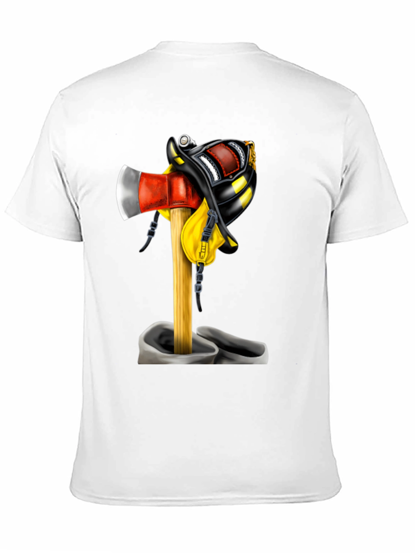 Firefighter Axe & Helmet Graphic T-Shirt