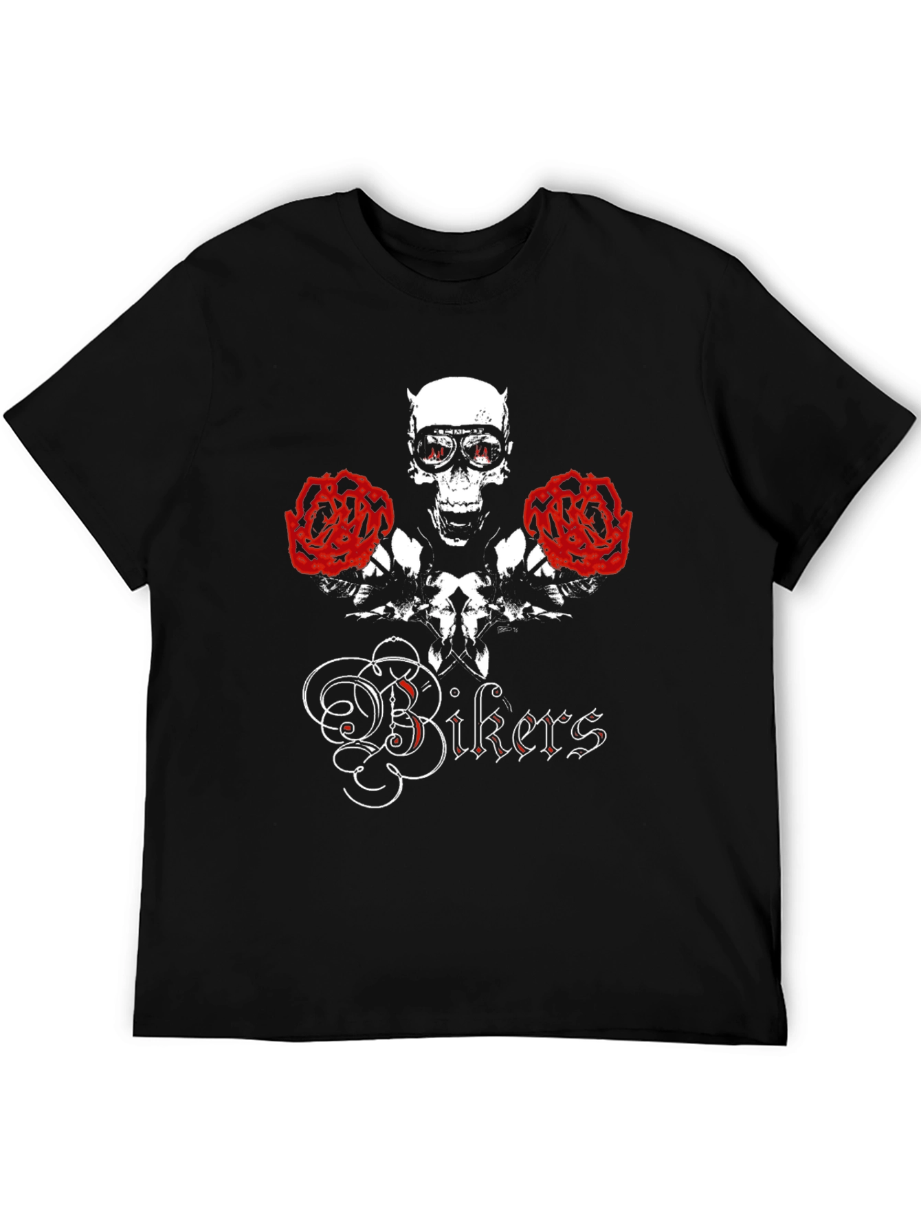 Skull & Roses Bikers Graphic T-Shirt