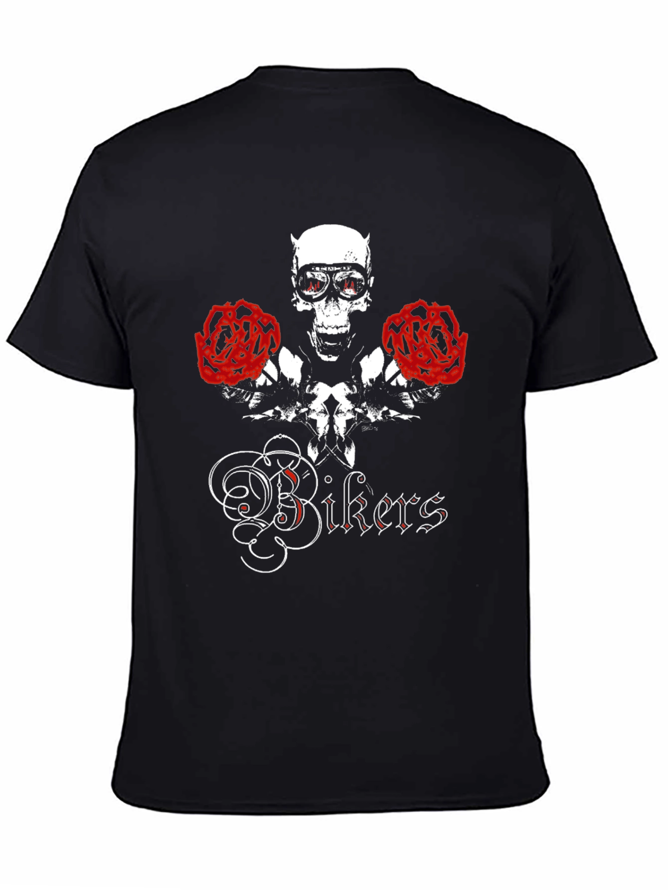 Skull & Roses Bikers Graphic T-Shirt