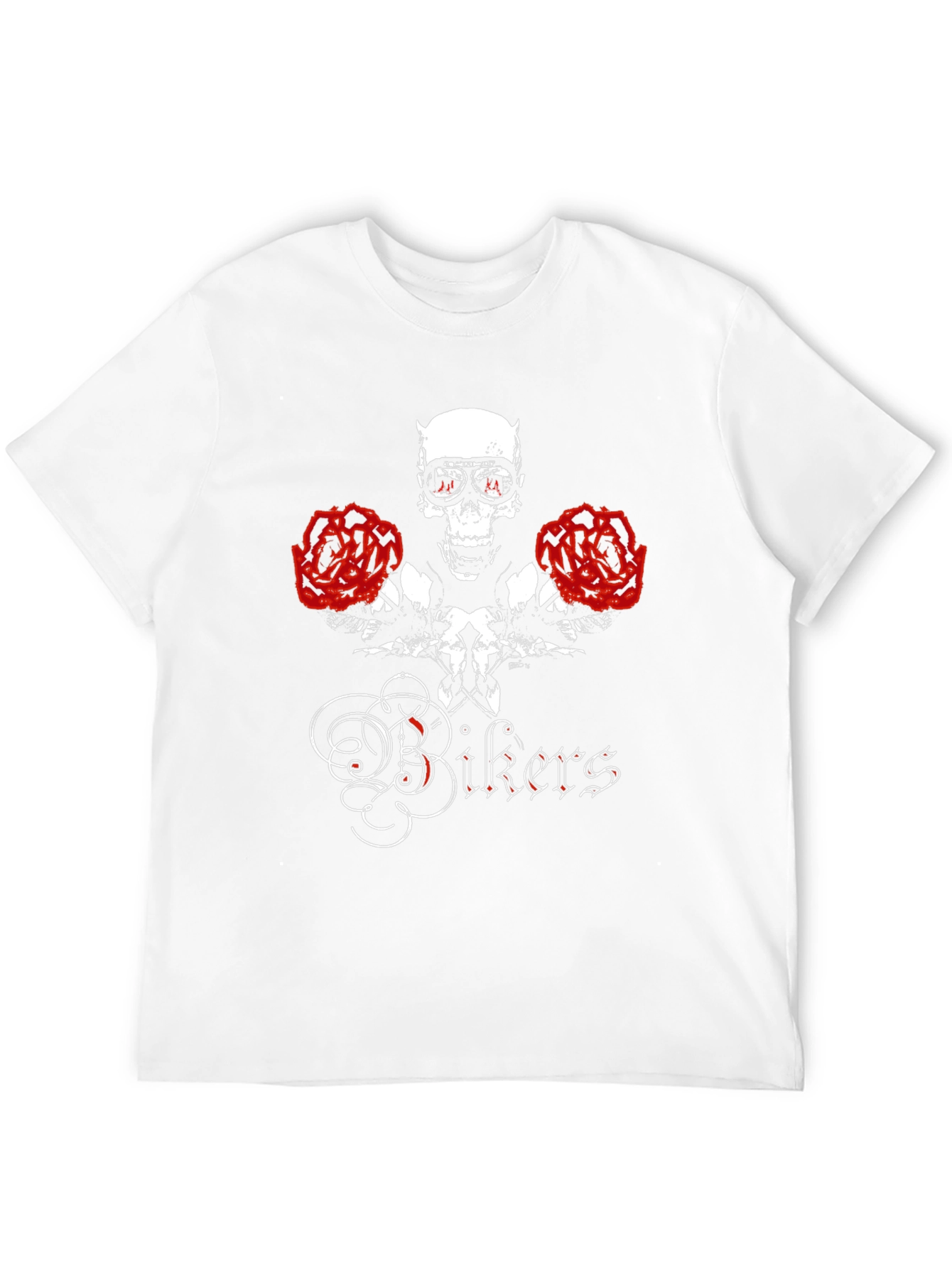 Skull & Roses Bikers Graphic T-Shirt