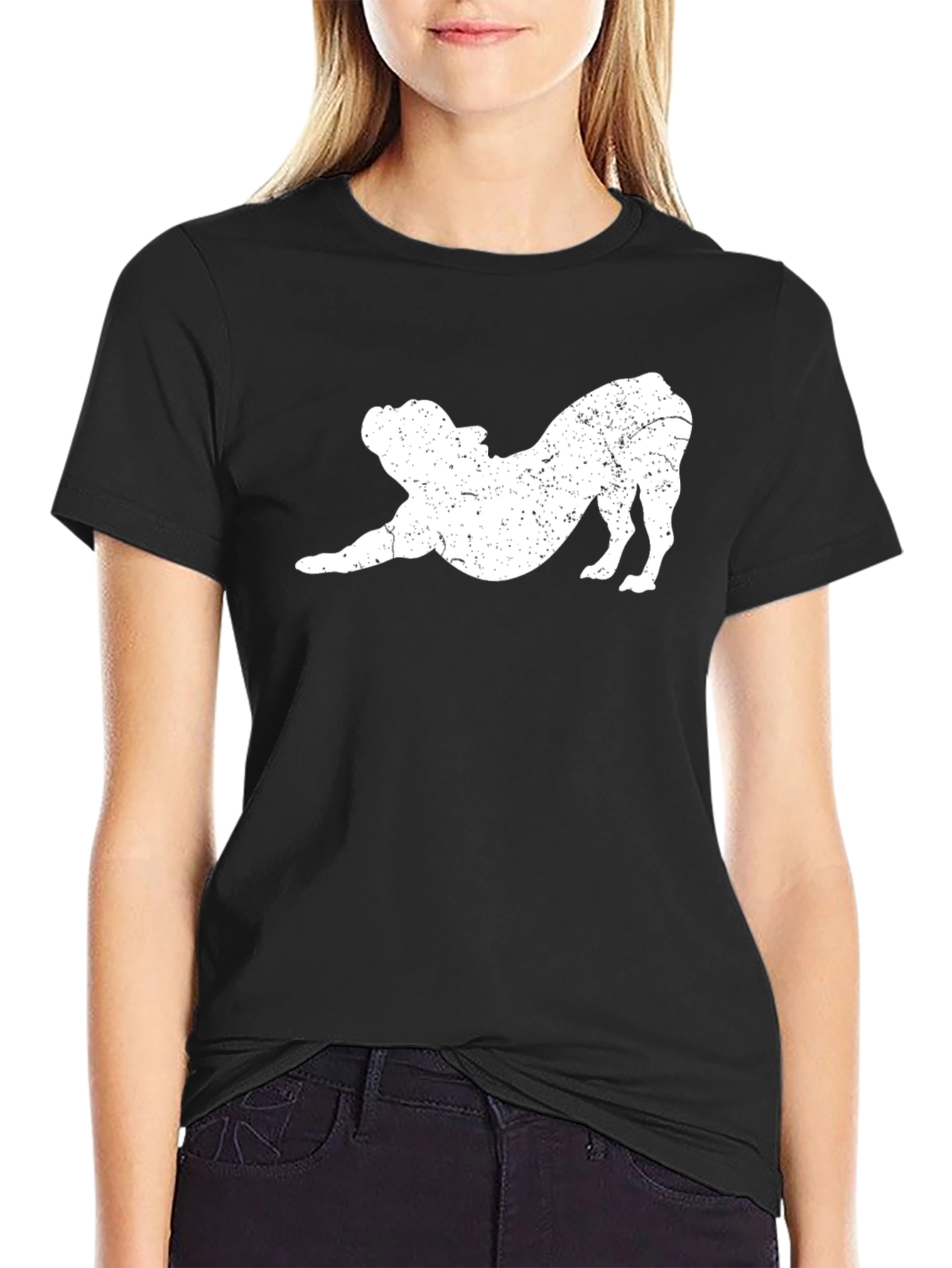 Bulldog Yoga Pose T-Shirt - Black