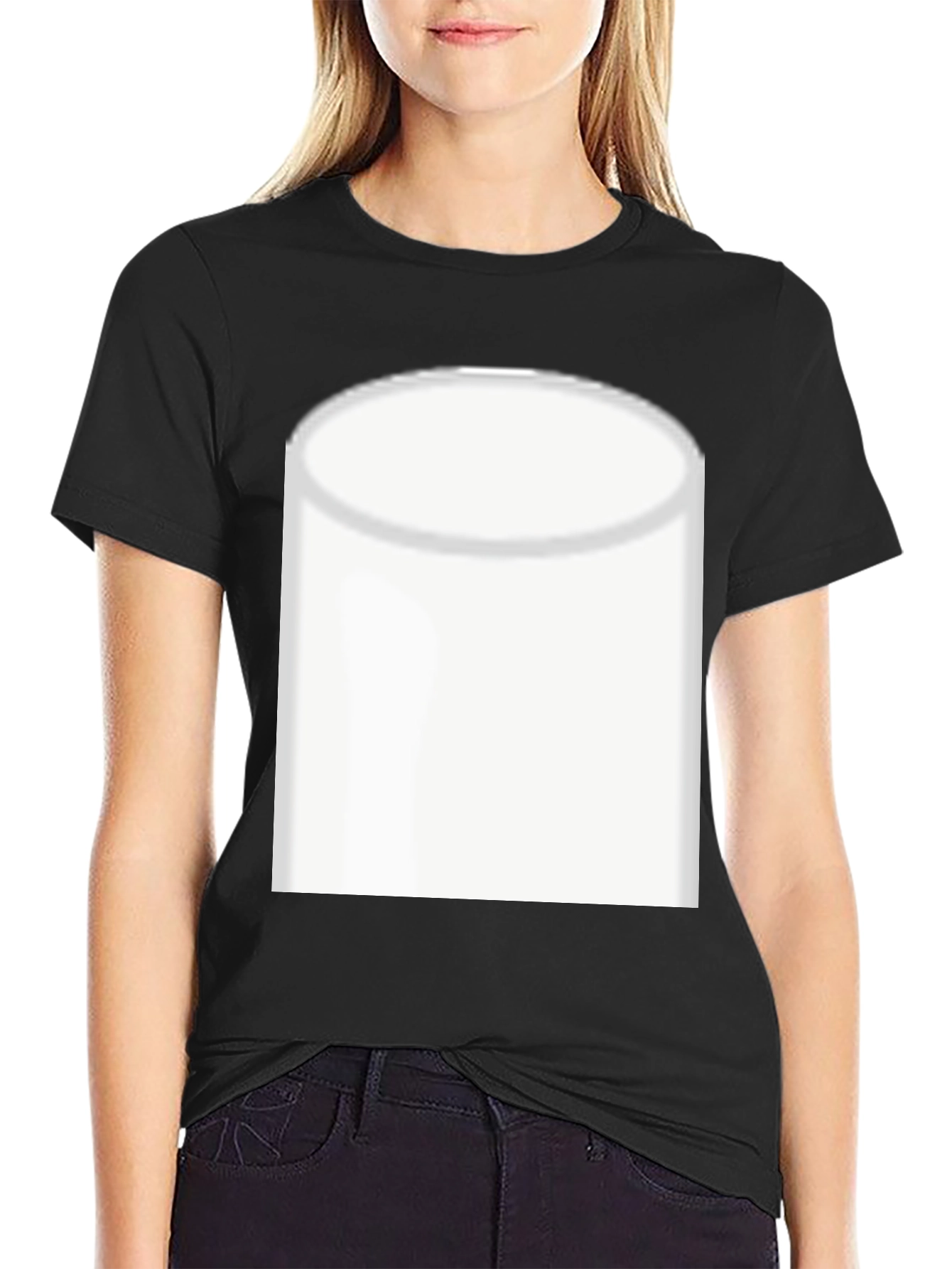 Minimalist White Cylinder Graphic T-Shirt