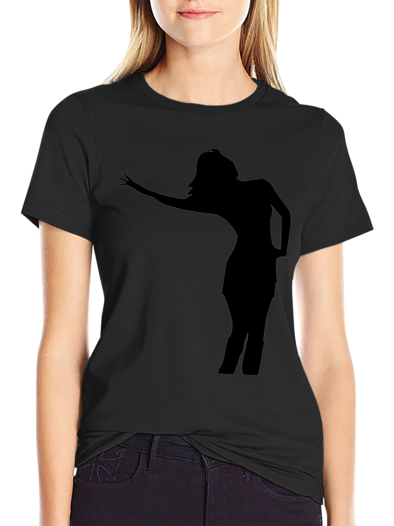 Silhouette Woman Black T-Shirt