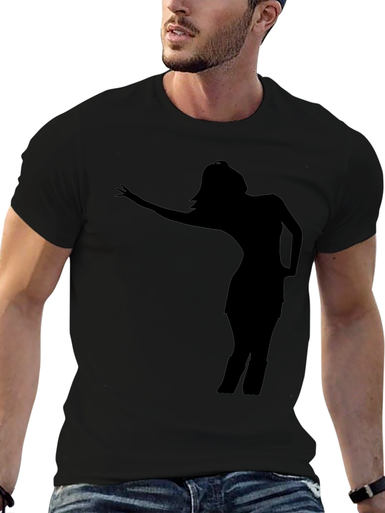 Silhouette Woman Black T-Shirt