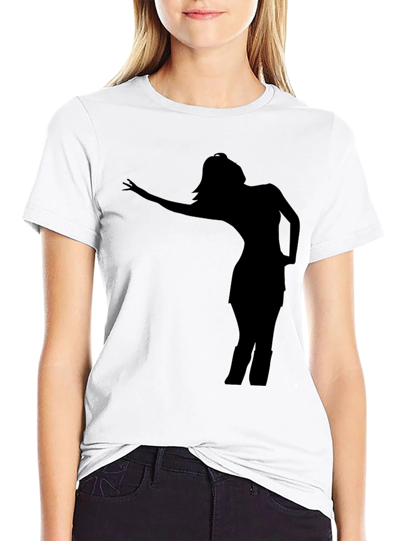 Silhouette Woman Black T-Shirt