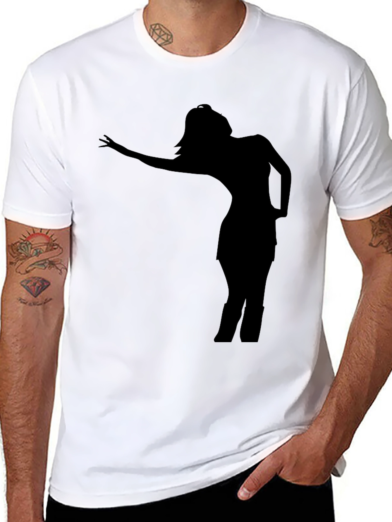 Silhouette Woman Black T-Shirt