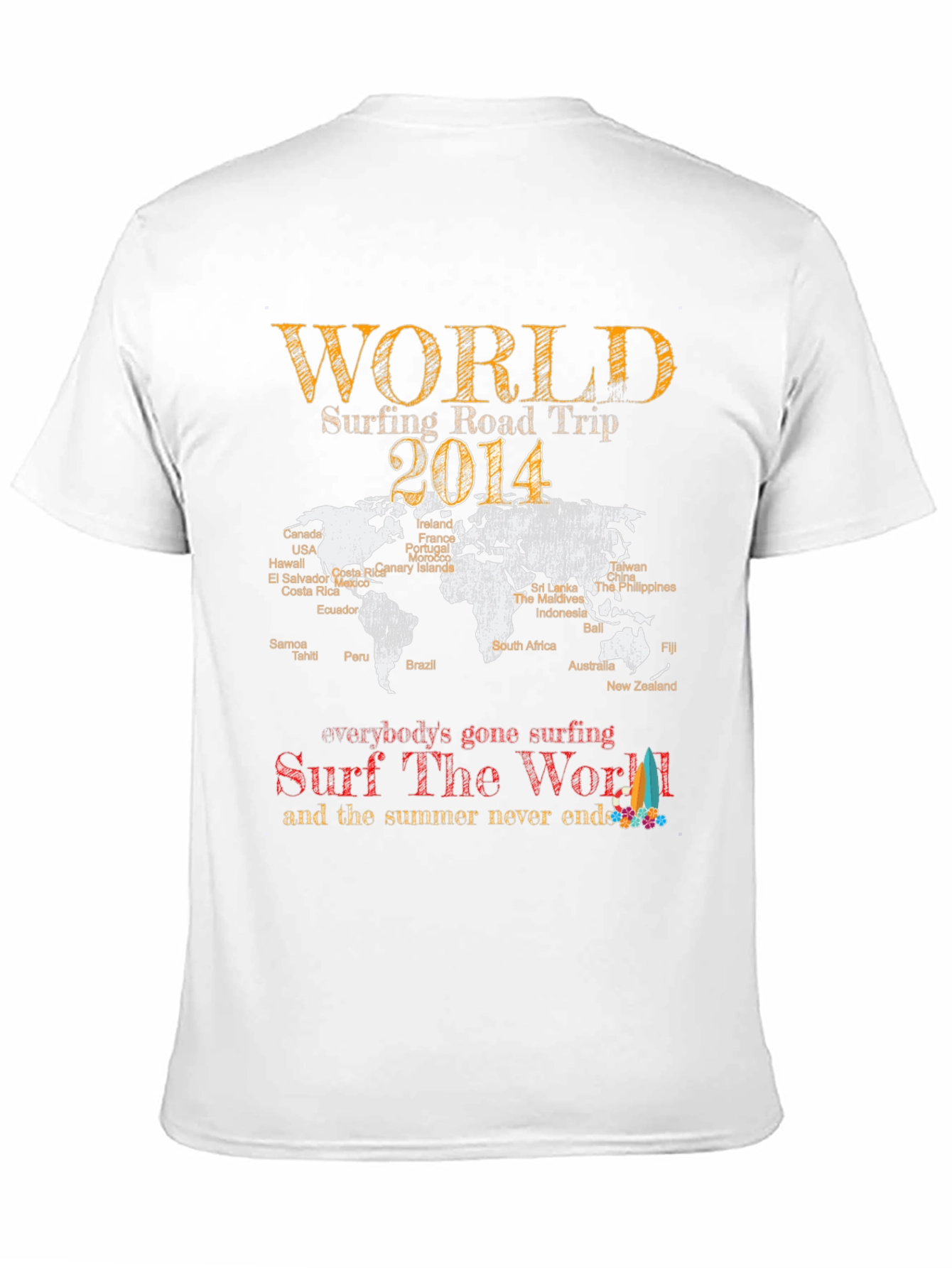 World Surfing Road Trip 2014 Black T-Shirt