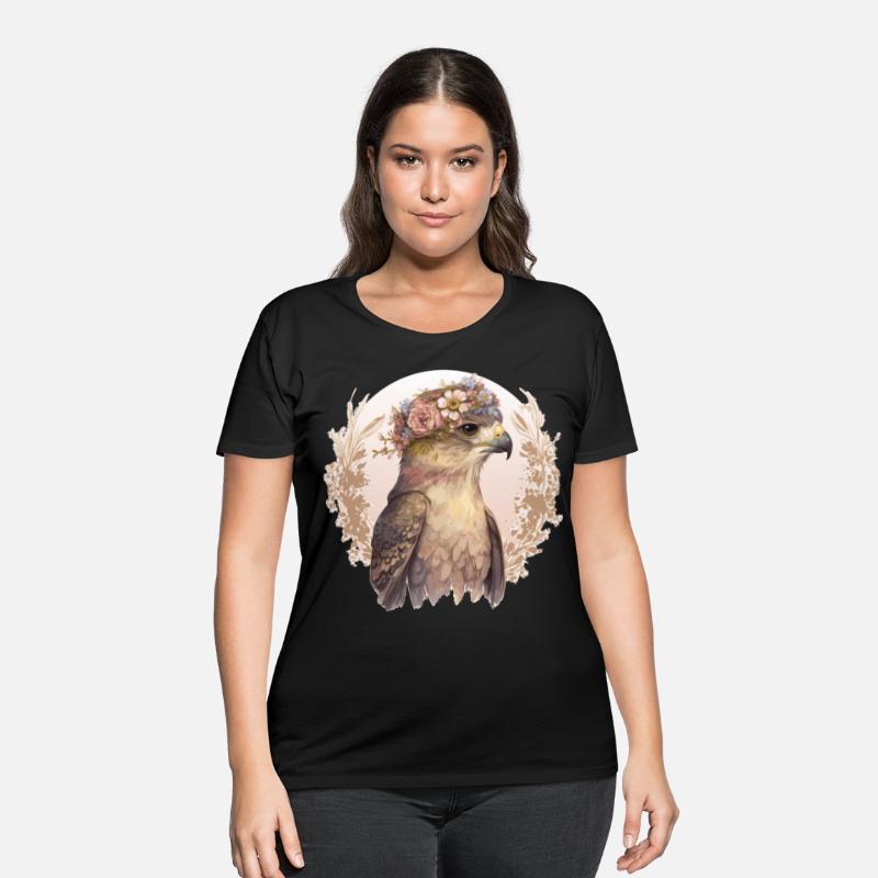 Watercolor Hawk Bird Of Prey Flower Crown Floral B