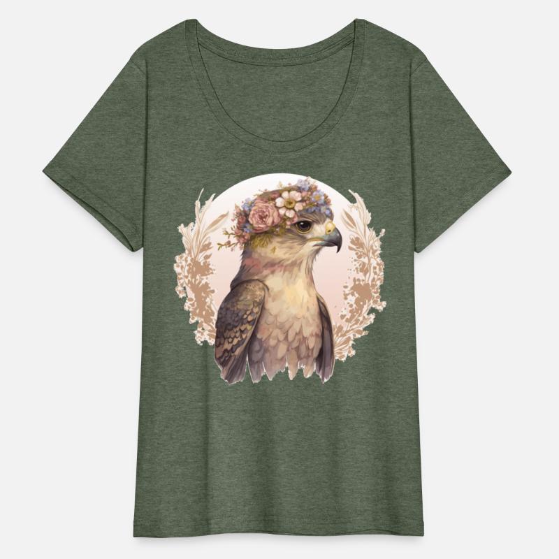Watercolor Hawk Bird Of Prey Flower Crown Floral B