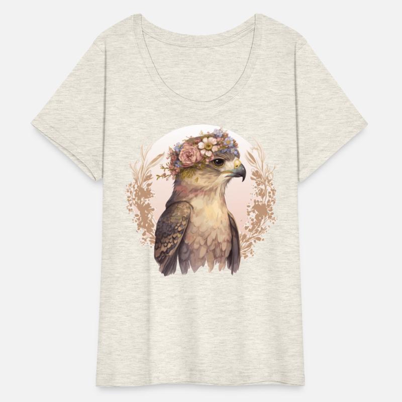 Watercolor Hawk Bird Of Prey Flower Crown Floral B