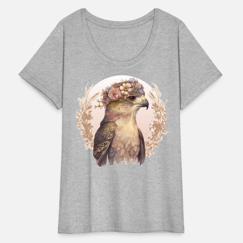 Watercolor Hawk Bird Of Prey Flower Crown Floral B