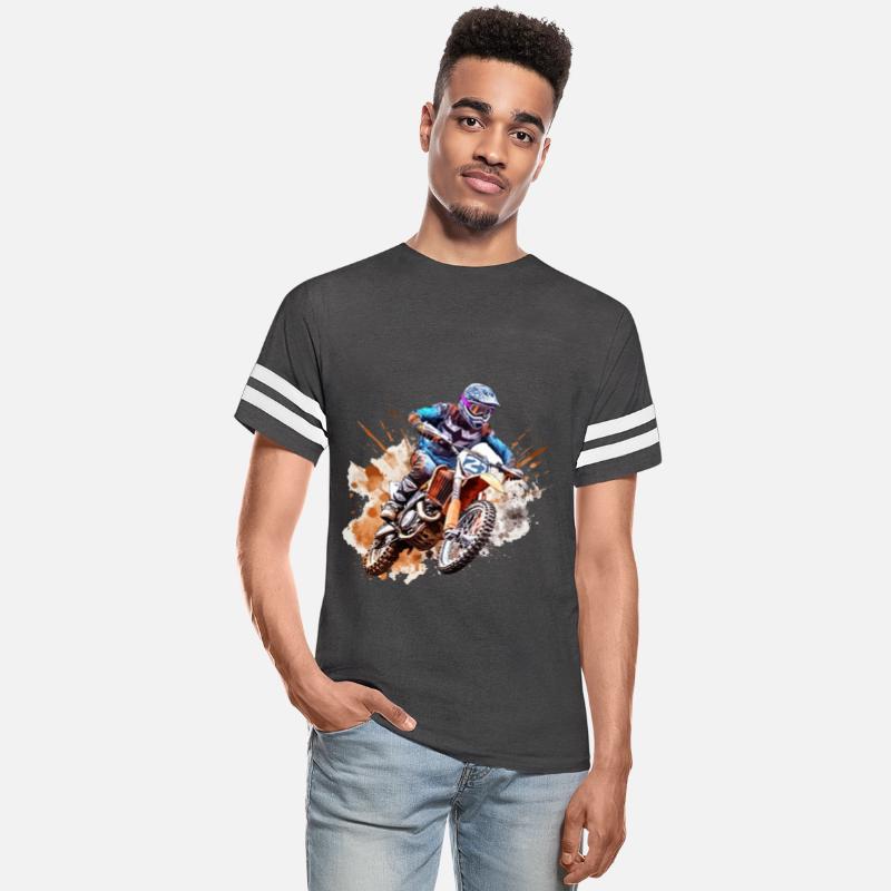 Watercolor Rush - Vibrant Motocross Artwork