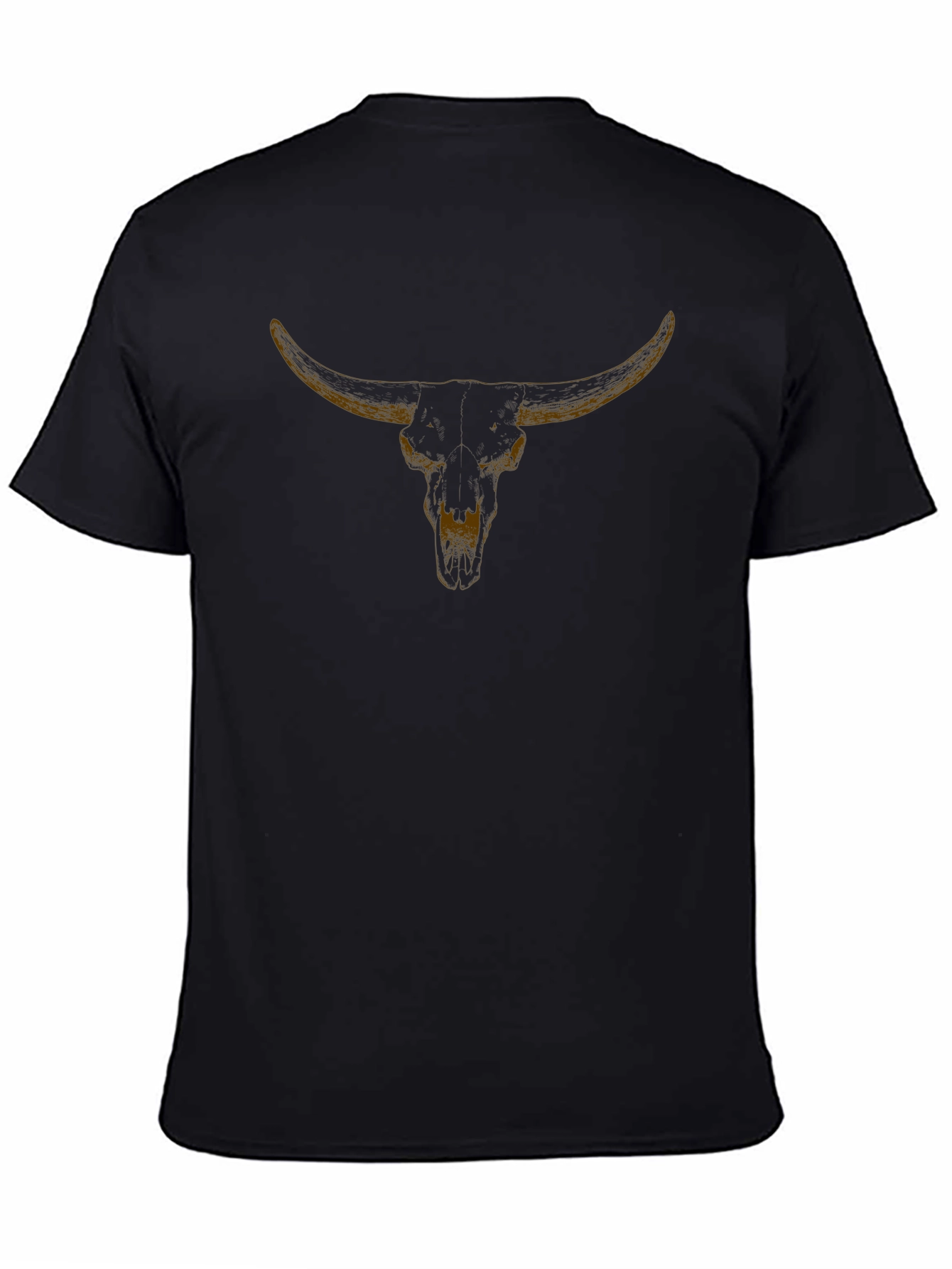 Steer Skull Graphic Tee - Black Cotton T-Shirt