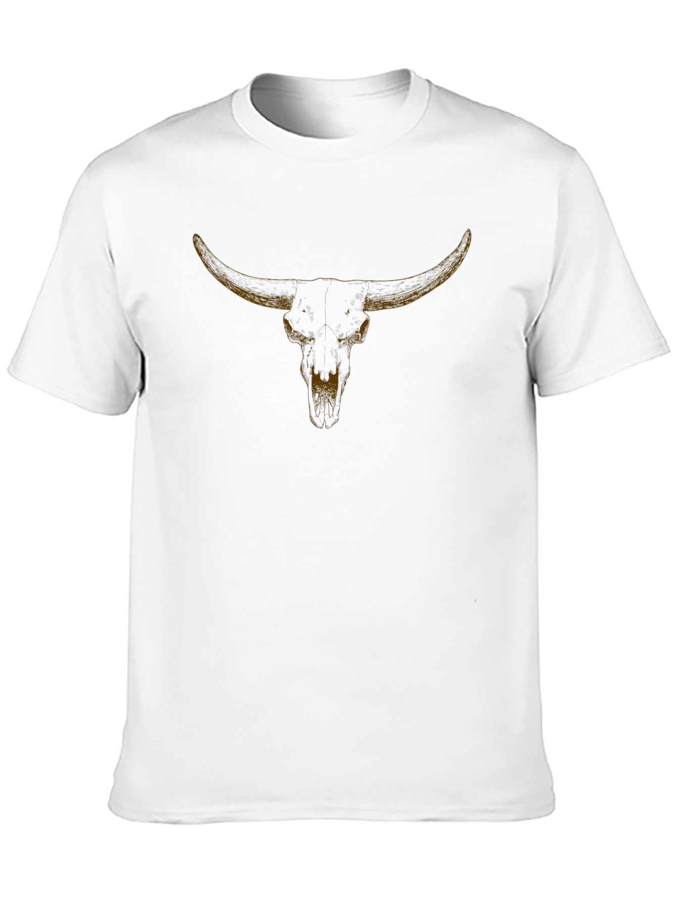 Steer Skull Graphic Tee - Black Cotton T-Shirt
