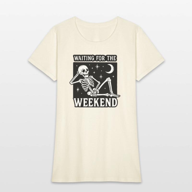 Weekend Skeleton Mood Graphic Tee
