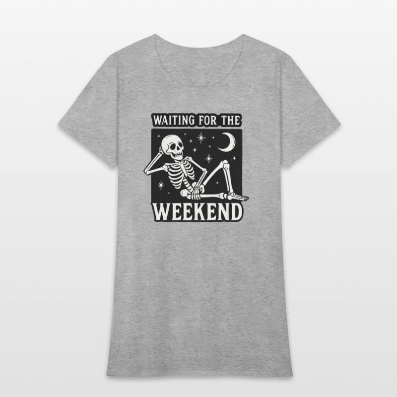Weekend Skeleton Mood Graphic Tee