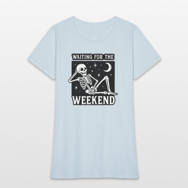 Weekend Skeleton Mood Graphic Tee