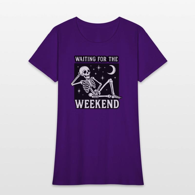 Weekend Skeleton Mood Graphic Tee