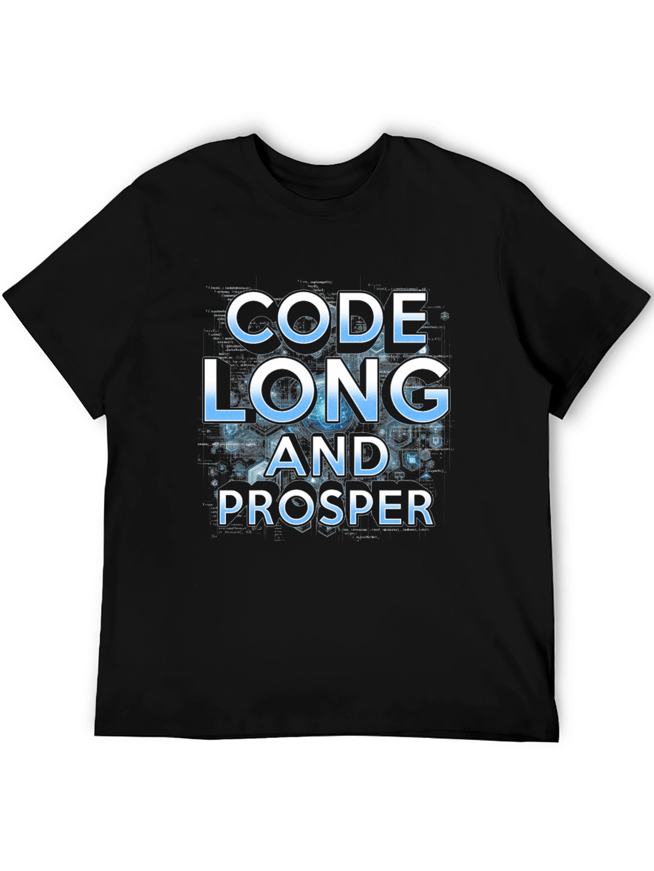 Code Long And Prosper Geeky Black T-Shirt