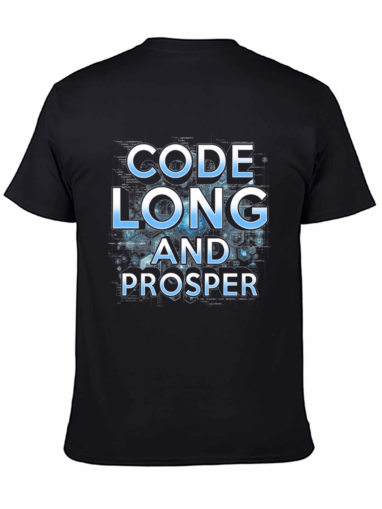 Code Long And Prosper Geeky Black T-Shirt