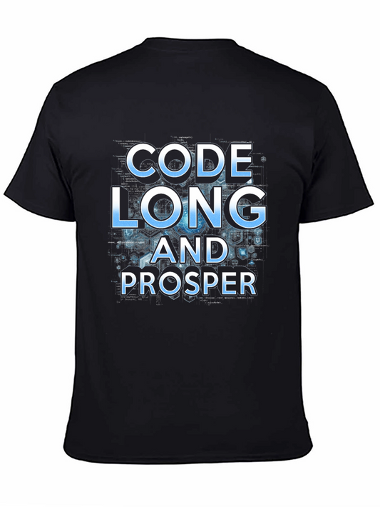 Code Long And Prosper Geeky Black T-Shirt