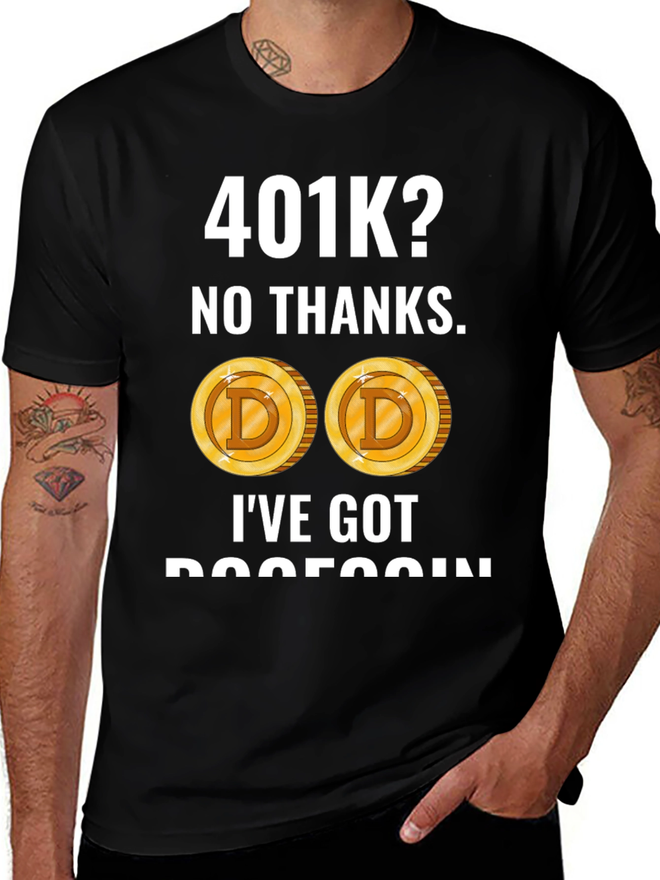 401K? No Thanks! Dogecoin Crypto T-Shirt