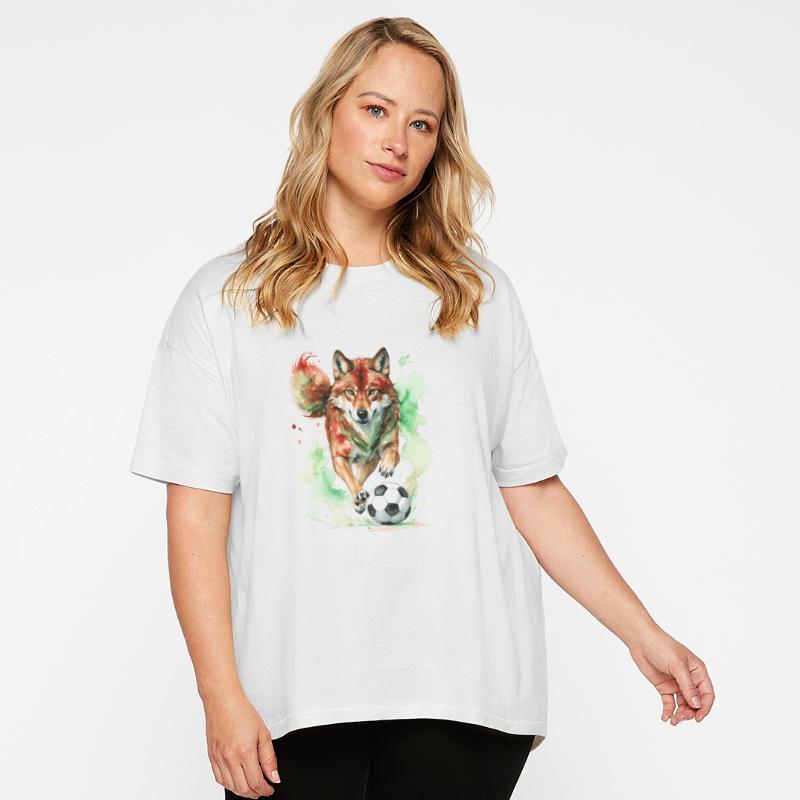 Wolf Football Soccer Colorful Animal Graphic