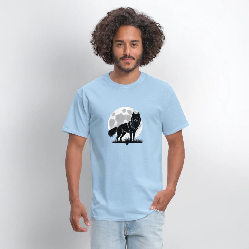 Wolf howling at the moon graphic t-shirt