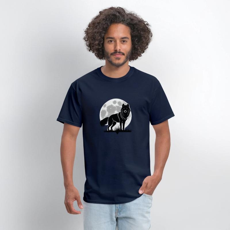 Wolf howling at the moon graphic t-shirt