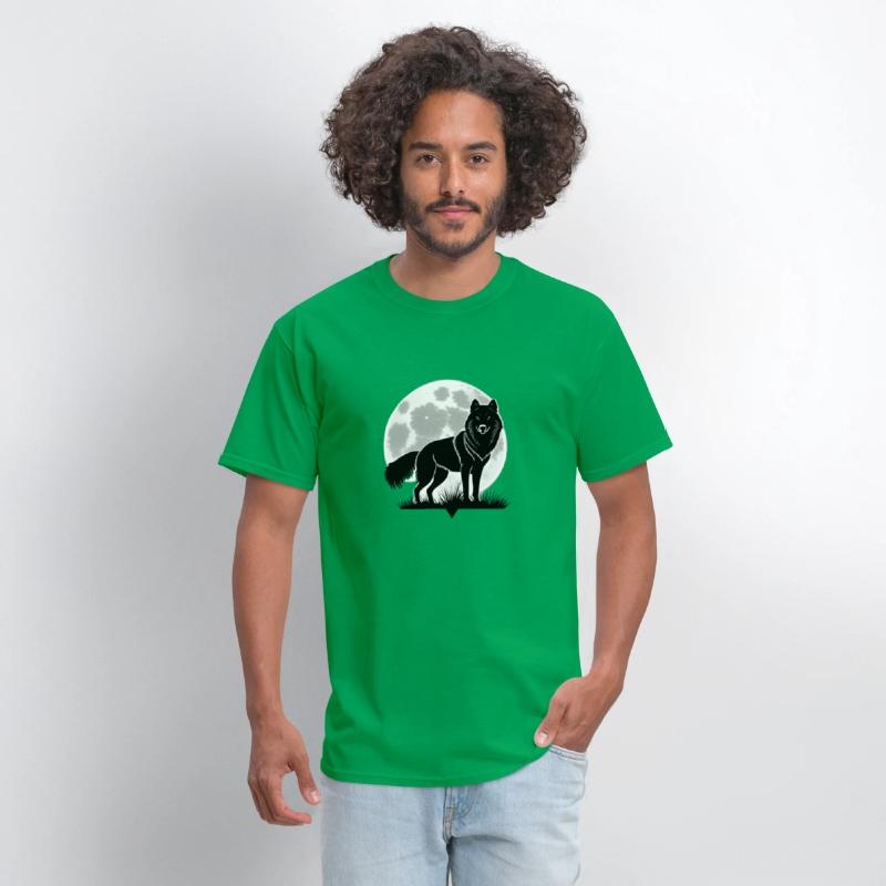 Wolf howling at the moon graphic t-shirt