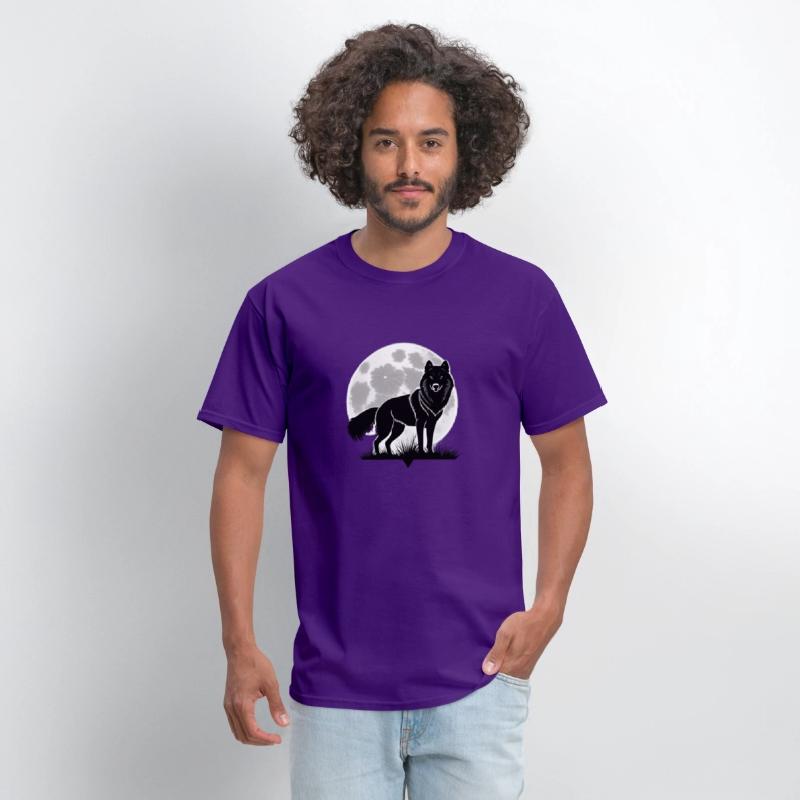 Wolf howling at the moon graphic t-shirt
