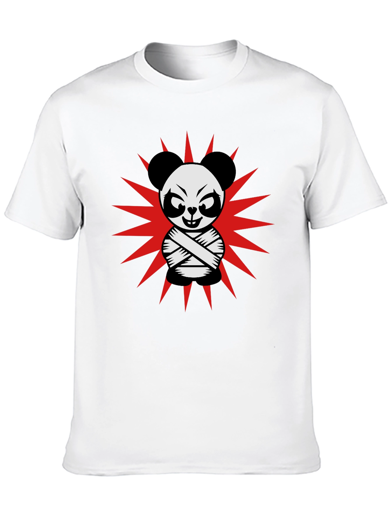 Crazy Panda T-Shirt - Black Cotton Graphic Tee