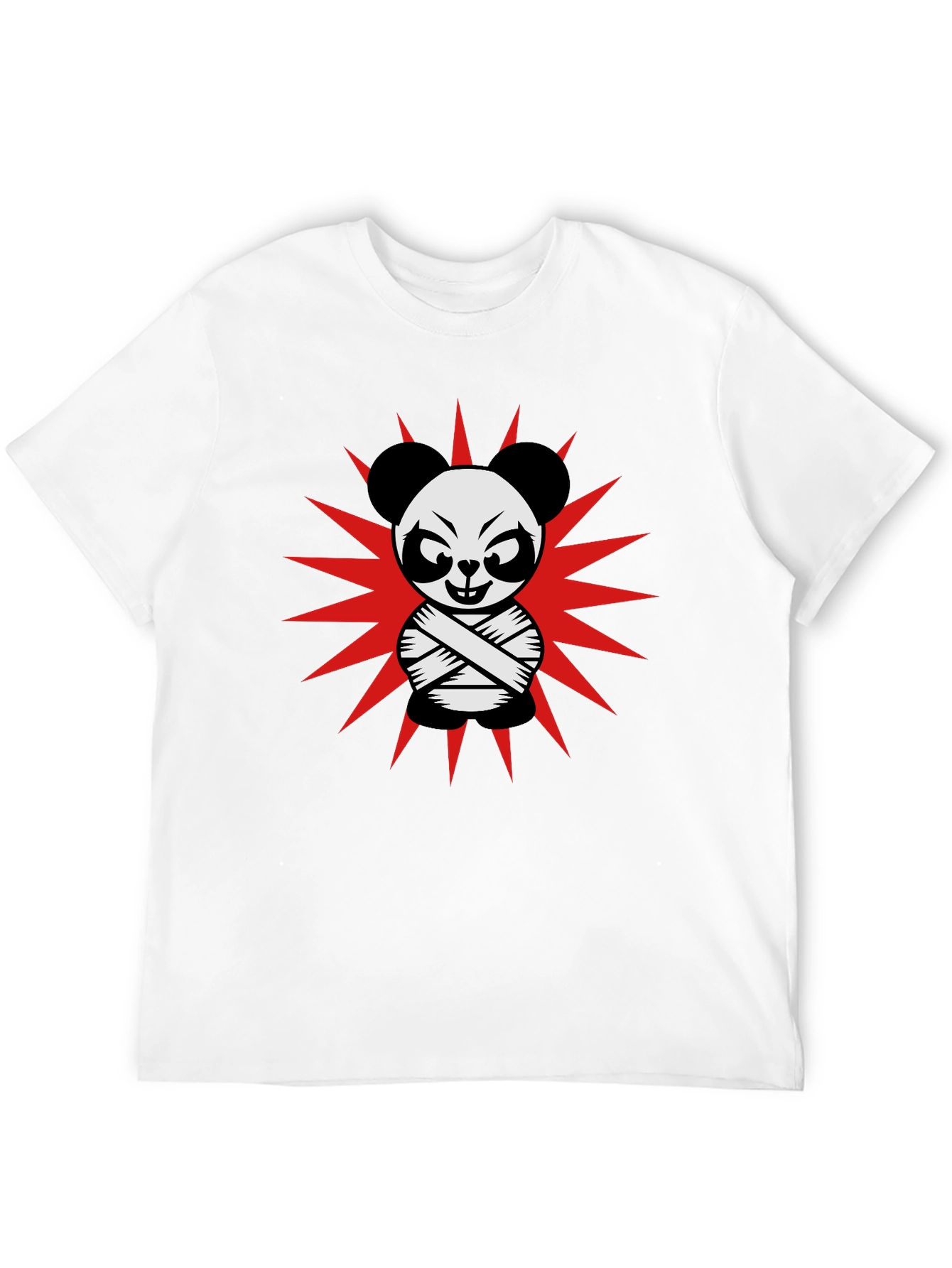 Crazy Panda T-Shirt - Black Cotton Graphic Tee