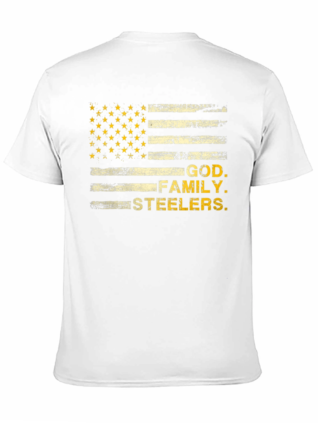God Family Steelers American Flag T-Shirt