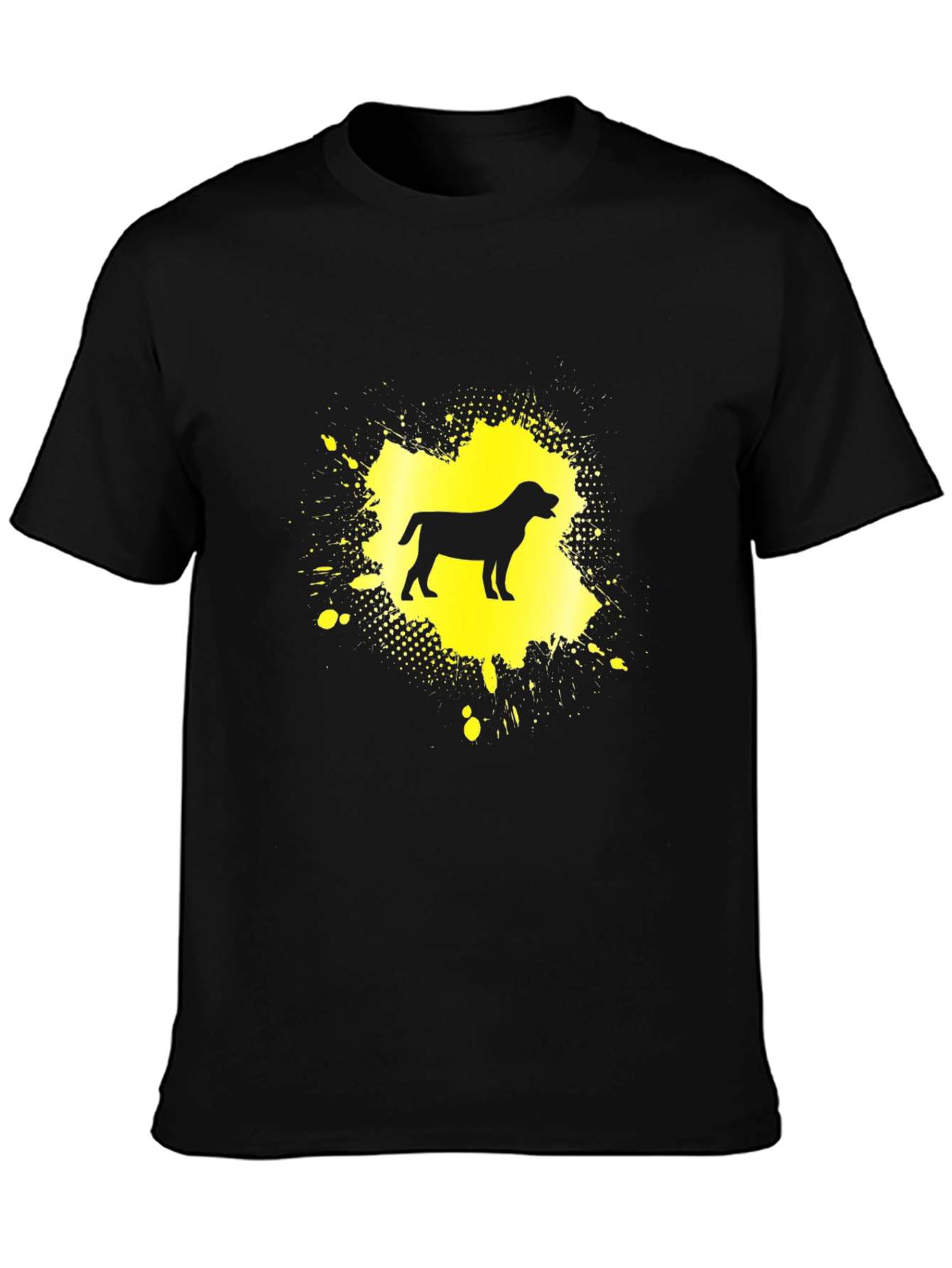 Dog Silhouette Graphic Tee - Black Cotton