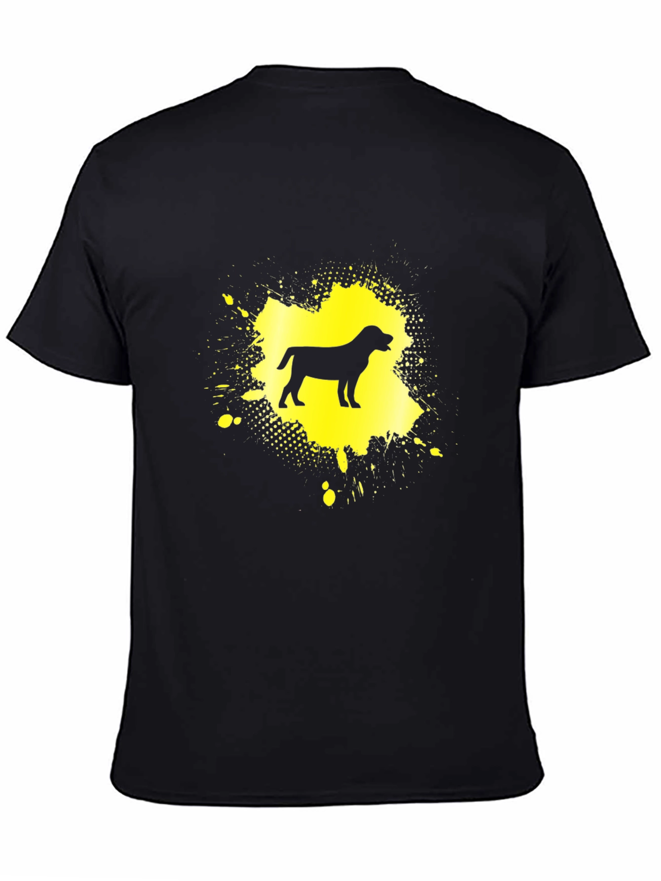 Dog Silhouette Graphic Tee - Black Cotton