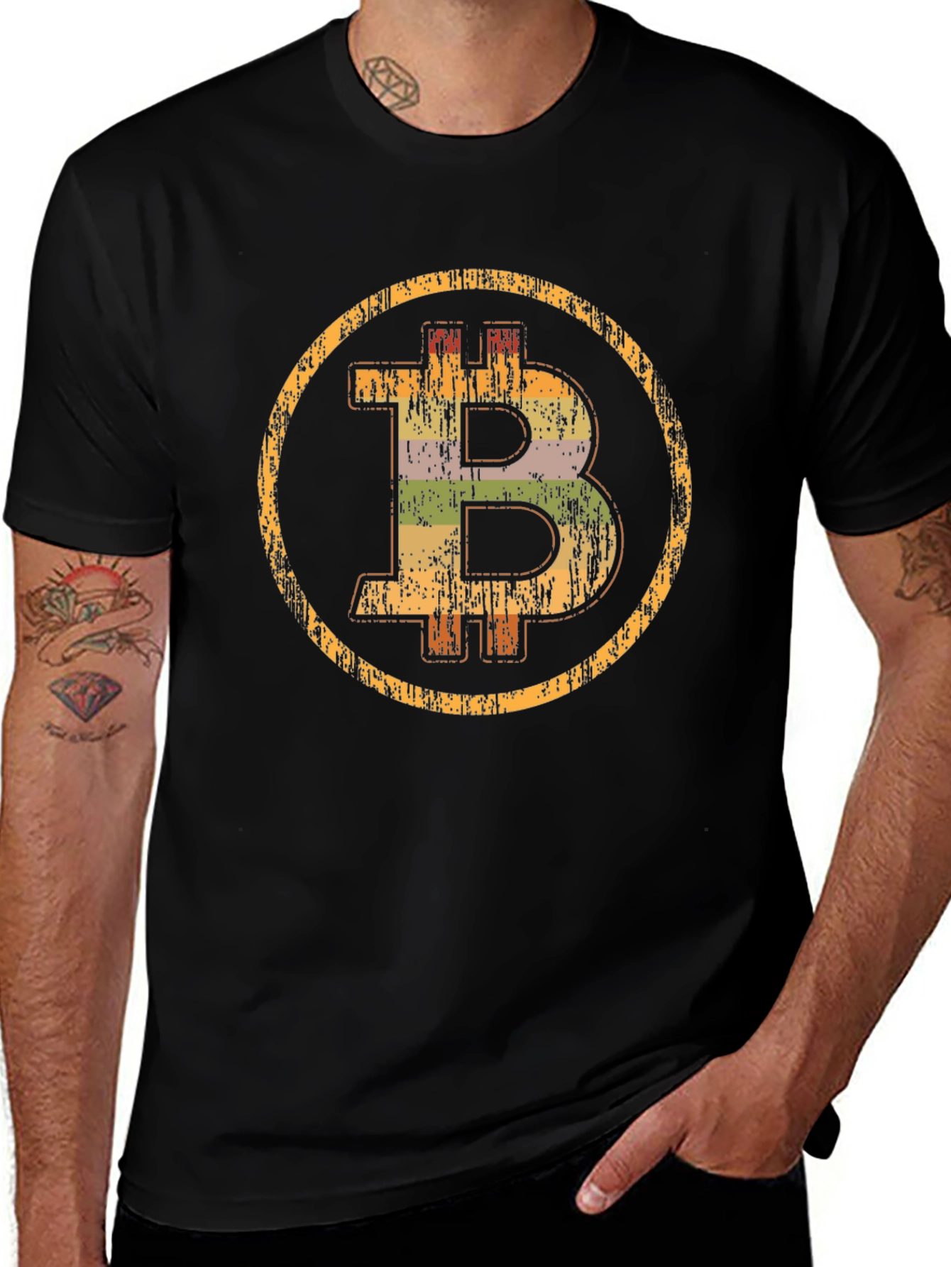 Bitcoin Distressed Graphic Tee - Crypto Currency Shirt