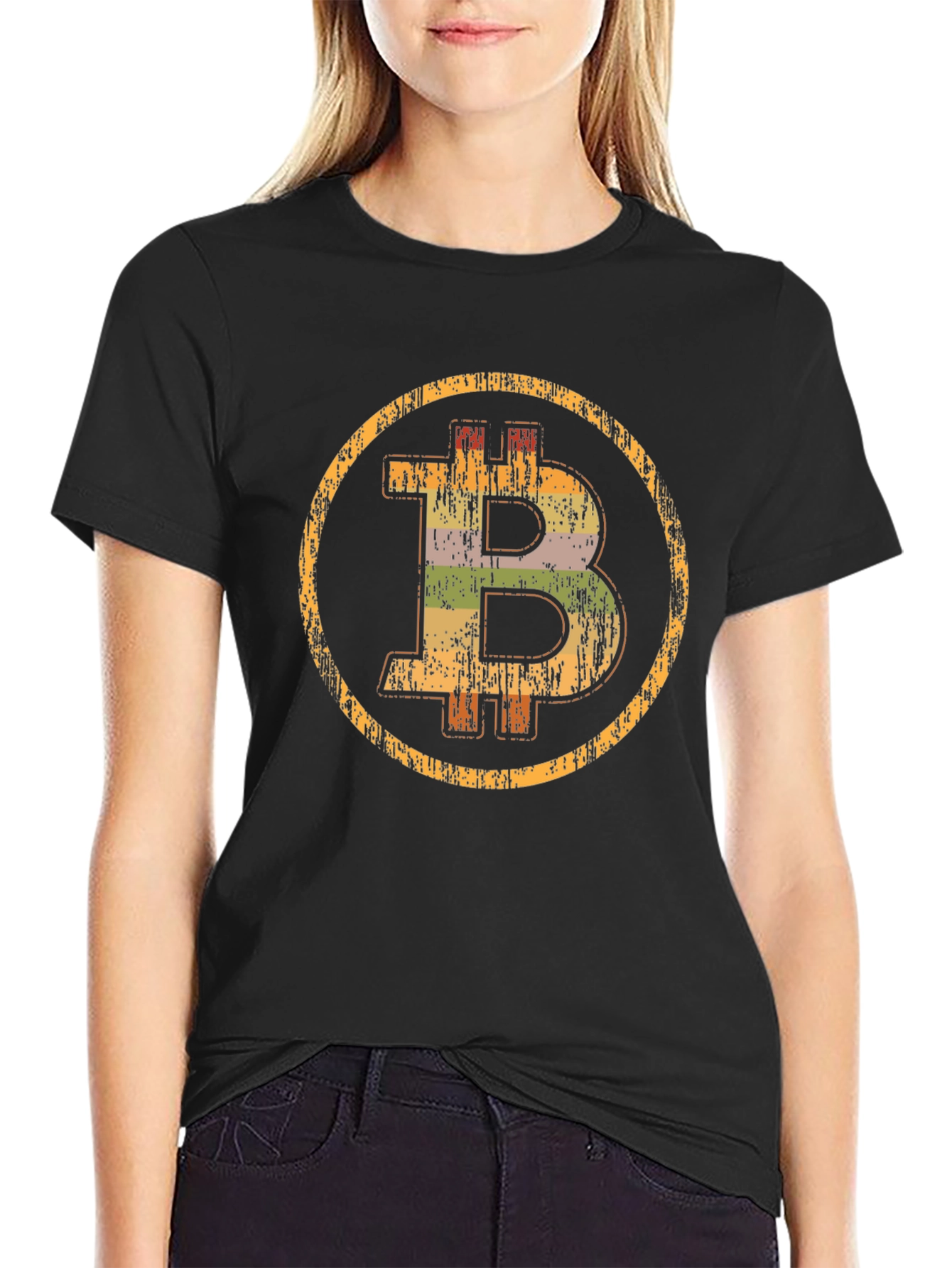 Bitcoin Distressed Graphic Tee - Crypto Currency Shirt