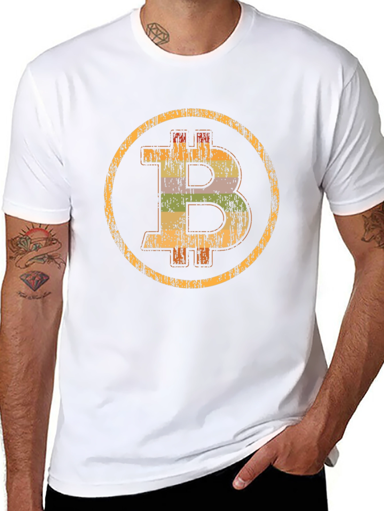 Bitcoin Distressed Graphic Tee - Crypto Currency Shirt